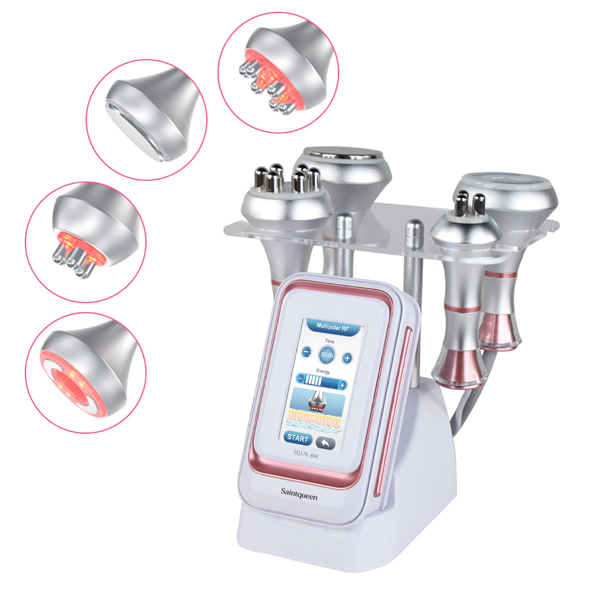 SQ176A Basic, 80K Cavitation 4in1 Body Sculpt Machine | Tripolar & 6-Pole RF Negative Pressure Massage, Skin Rejuvenation Lifting Toning Body Shaping Device for Home Spa
