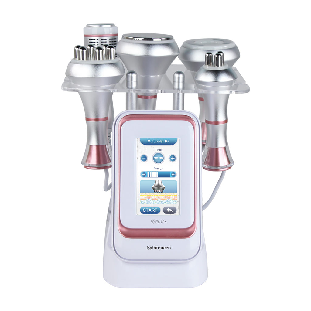 SQ176B Pro, 5in1 80K Cavitation  Machine, Multi-Polar RF Skin Firming Facial Lifting Vacuum Massage Cold Therapy Body Contouring Beauty Device for Home & Professional Salon Use