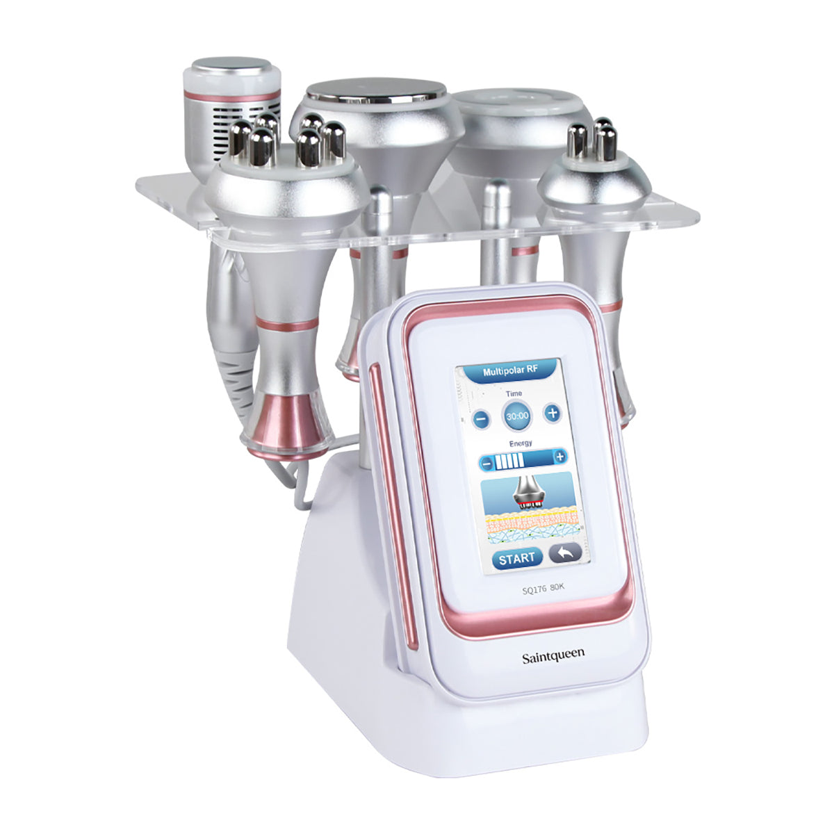 SQ176B Pro, 5in1 80K Cavitation  Machine, Multi-Polar RF Skin Firming Facial Lifting Vacuum Massage Cold Therapy Body Contouring Beauty Device for Home & Professional Salon Use