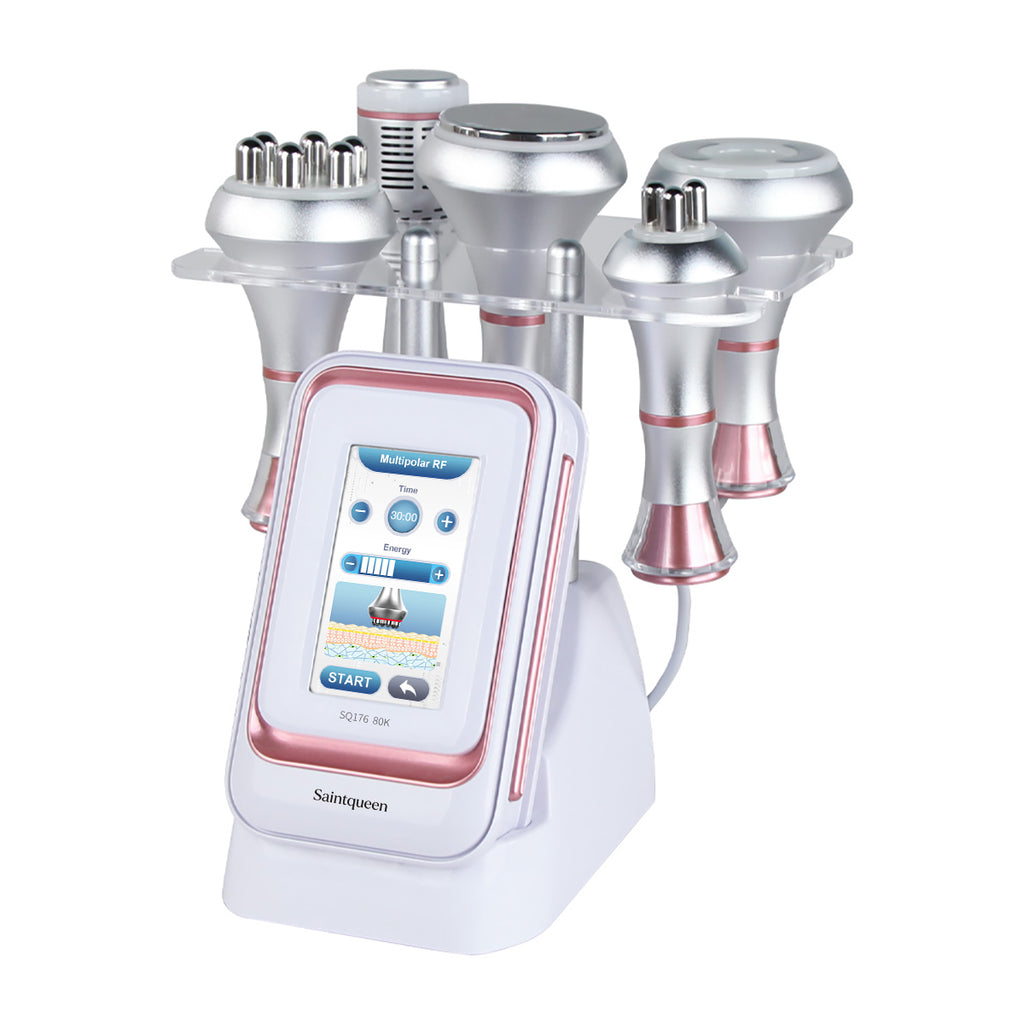 SQ176B Pro, 5in1 80K Cavitation  Machine, Multi-Polar RF Skin Firming Facial Lifting Vacuum Massage Cold Therapy Body Contouring Beauty Device for Home & Professional Salon Use