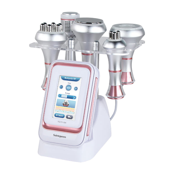 SQ176B Pro, 5in1 80K Cavitation  Machine, Multi-Polar RF Skin Firming Facial Lifting Vacuum Massage Cold Therapy Body Contouring Beauty Device for Home & Professional Salon Use