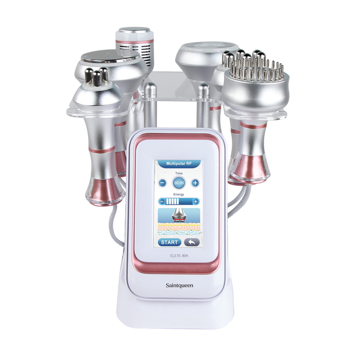 SQ176C Pro, 6in1 80K Body Sculpting Machine | Multifunctional RF Radio Frequency Body Shaping, Vacuum Massage, Cold Compress, BIO&LED Light Therapy for Face & Body Skin Tightening Body Contouring