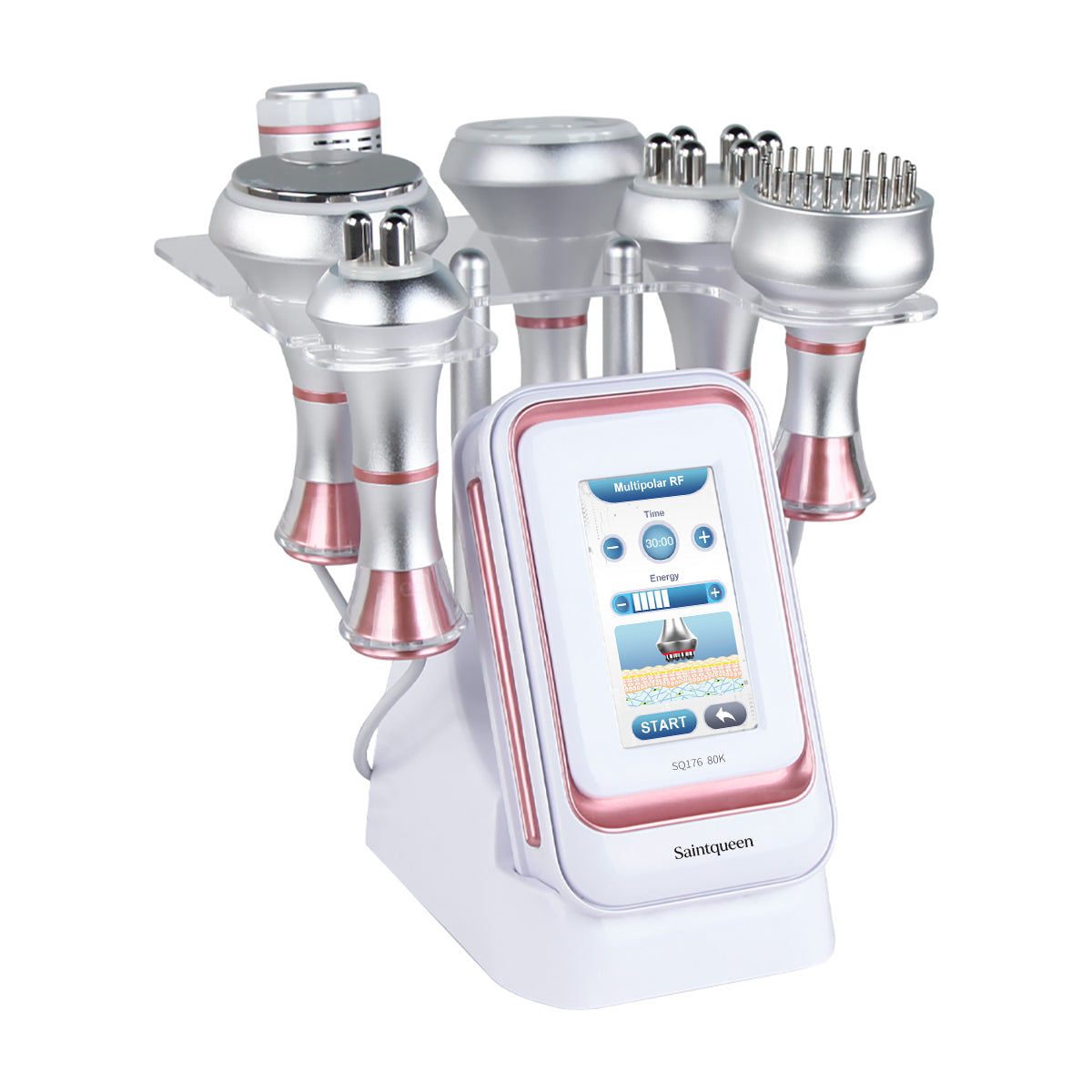 SQ176C Pro, 6in1 80K Body Sculpting Machine | Multifunctional RF Radio Frequency Body Shaping, Vacuum Massage, Cold Compress, BIO&LED Light Therapy for Face & Body Skin Tightening Body Contouring