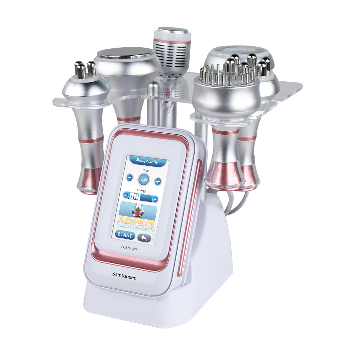 SQ176C Pro, 6in1 80K Body Sculpting Machine | Multifunctional RF Radio Frequency Body Shaping, Vacuum Massage, Cold Compress, BIO&LED Light Therapy for Face & Body Skin Tightening Body Contouring