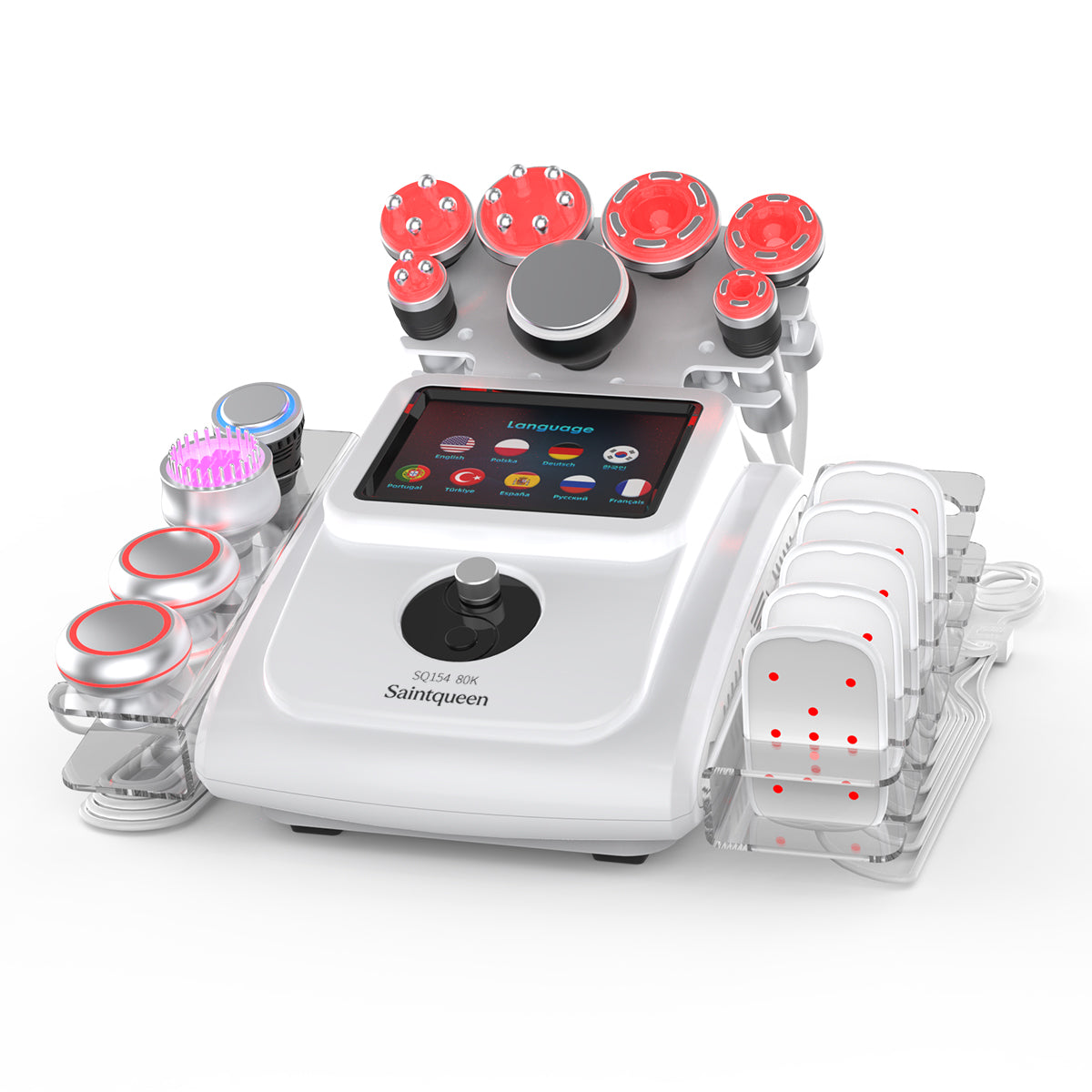 SQ154A Max, 11in1 80K Ultrasonic Cavitation Machine with Laser Board, RF Vacuum EMS Cold Hammer BIO-LED Multifunctional Body Sculpting Skin Tightening
