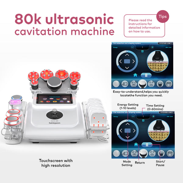 SQ154A Max, 11in1 80K Ultrasonic Cavitation Machine with Laser Board, RF Vacuum EMS Cold Hammer BIO-LED Multifunctional Body Sculpting Skin Tightening