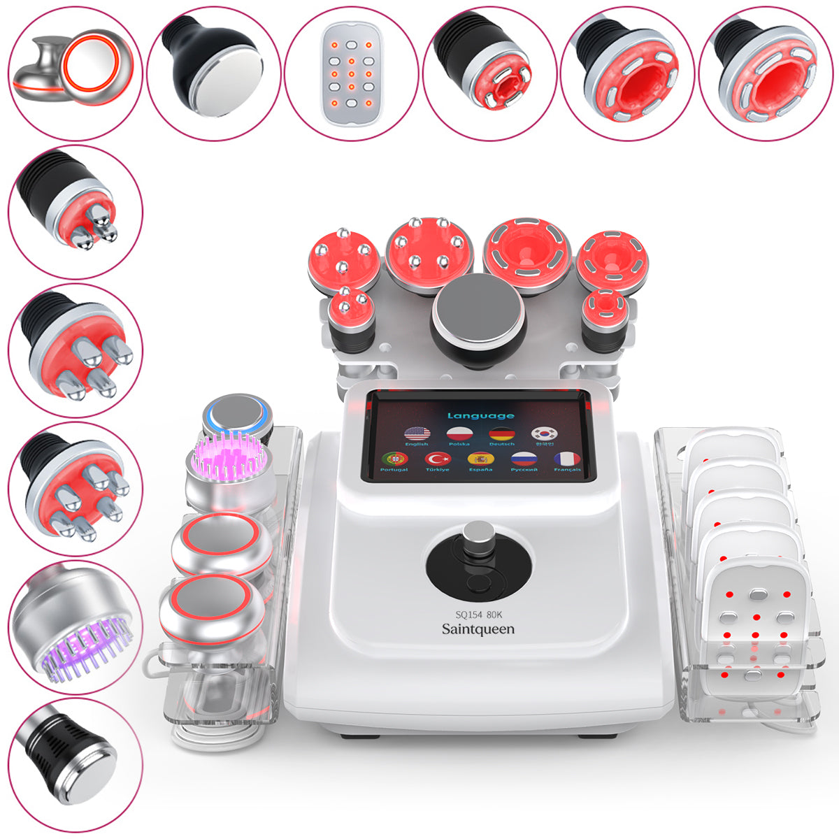 SQ154B Max, 11in1 80K Machine, Multi-Pole RF Vacuum Negative Pressure EMS Laser BIO&LED Cold Head, Skin Firming Body Shaping Anti-Aging Skin Lifting Main image