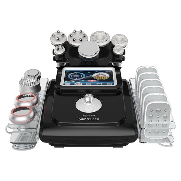 SQ154D Max, 11in1 80K Cavitation RF Vacuum Beauty Machine with Laser EMS Microcurrent Pads Professional Body & Facial Shaping Skin Lifting