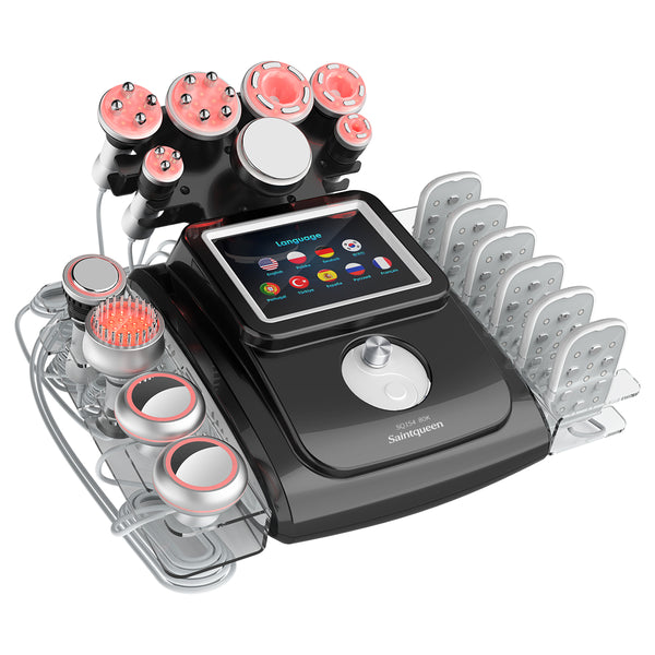 SQ154D Max, 11in1 80K Cavitation RF Vacuum Beauty Machine with Laser EMS Microcurrent Pads Professional Body & Facial Shaping Skin Lifting