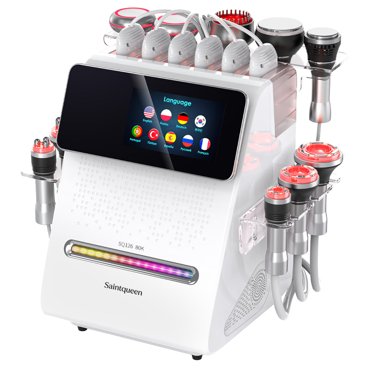 SQ126B Max, 11in1 80K Cavitation Machine Multifunctional RF Vacuum Cold Head Laser BIO-LED EMS Pads Body Sculpting Skin Lifting Beauty Device for Salon Home Use