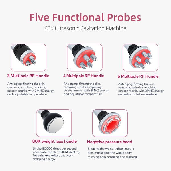 SQ149 Pro, 5in1 80K Body Sculpting Machine, Multi-Polar RF Skin Tightening Negative Pressure Massage Body Shaping Device