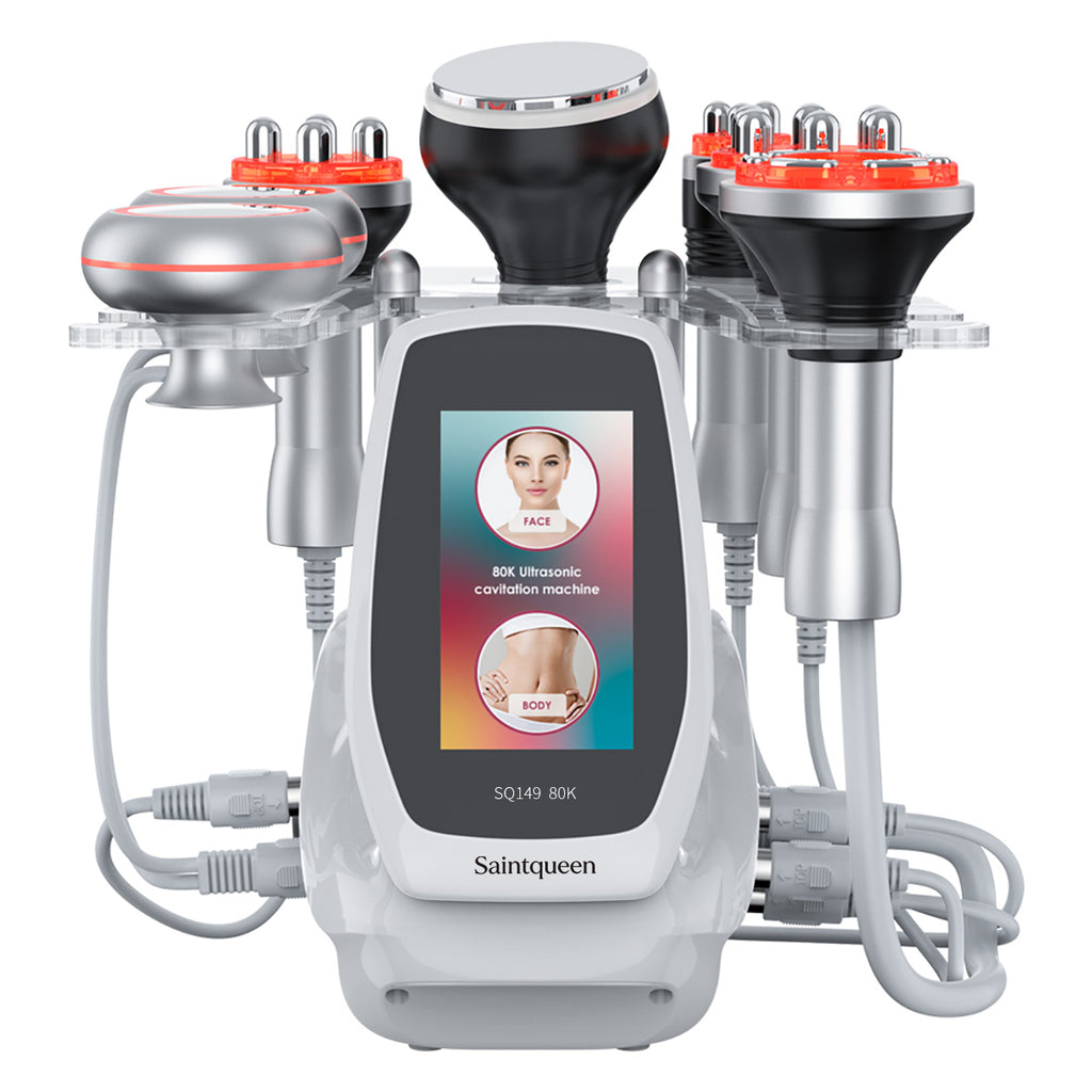 SQ149 Pro 6in1 80K Ultrasonic Cavitation Body Sculpting Machine, Multi-polar RF Skin Lifting, Vacuum Massage & EMS Body Contouring Device for Body Shaping Facial Tightening