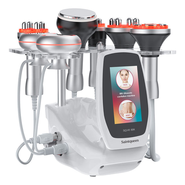 SQ149 Pro 6in1 80K Ultrasonic Cavitation Body Sculpting Machine, Multi-polar RF Skin Lifting, Vacuum Massage & EMS Body Contouring Device for Body Shaping Facial Tightening