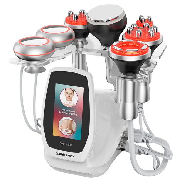 SQ149 Pro 6in1 80K Ultrasonic Cavitation Body Sculpting Machine, Multi-polar RF Skin Lifting, Vacuum Massage & EMS Body Contouring Device for Body Shaping Facial Tightening
