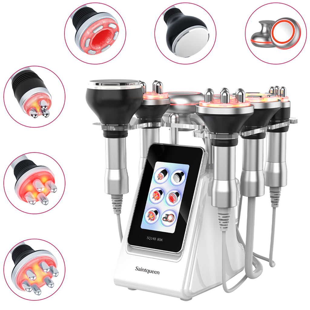 SQ148B Pro, 6in1 80K Cavitation Machine, Multipolar RF EMS Negative Pressure Body Sculpting Machine, Skin Lifting Tightening for Face & Body