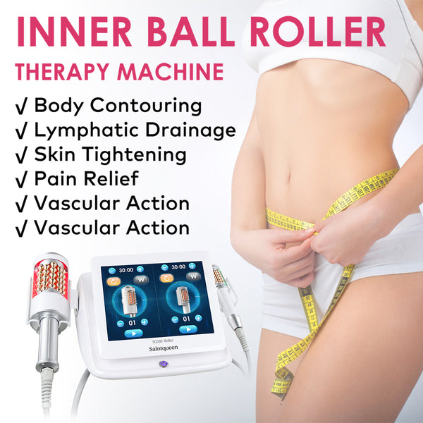 SQ160A Inner Ball Roller Machine, 360° Rotating Compression Micro-Vibration Body & Face Contouring Device with LED Light Therapy for Lymphatic Drainage, Skin Smoothing