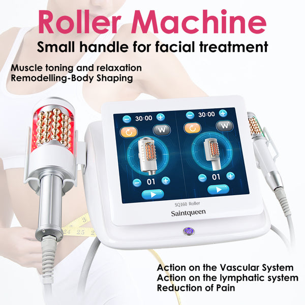 SQ160A Inner Ball Roller Machine, 360° Rotating Compression Micro-Vibration Body & Face Contouring Device with LED Light Therapy for Lymphatic Drainage, Skin Smoothing