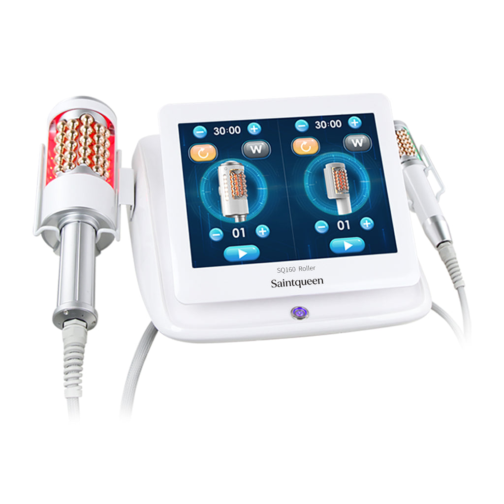 SQ160A Inner Ball Roller Machine, 360° Rotating Compression Micro-Vibration Body & Face Contouring Device with LED Light Therapy for Lymphatic Drainage, Skin Smoothing