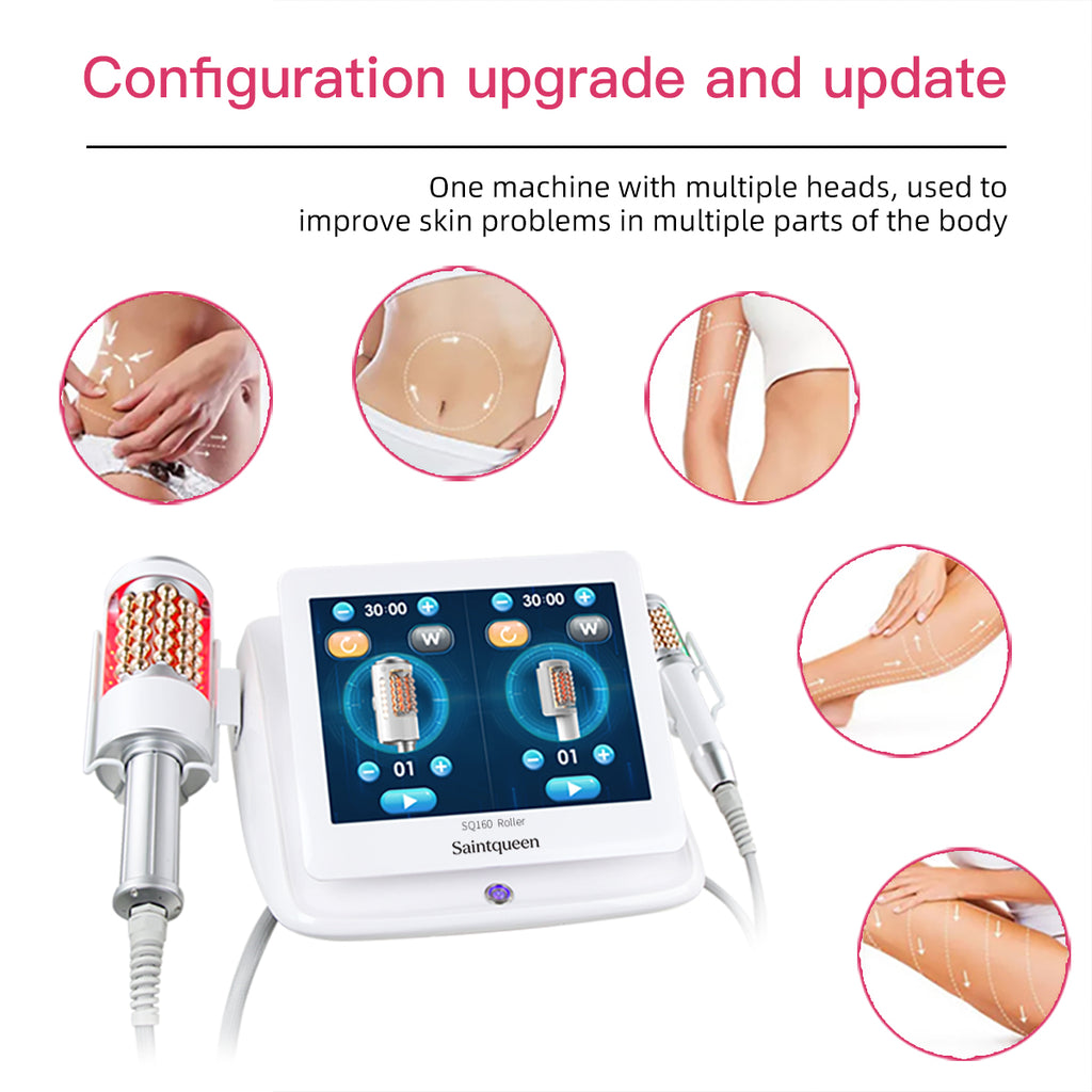 SQ160A Inner Ball Roller Machine, 360° Rotating Compression Micro-Vibration Body & Face Contouring Device with LED Light Therapy for Lymphatic Drainage, Skin Smoothing