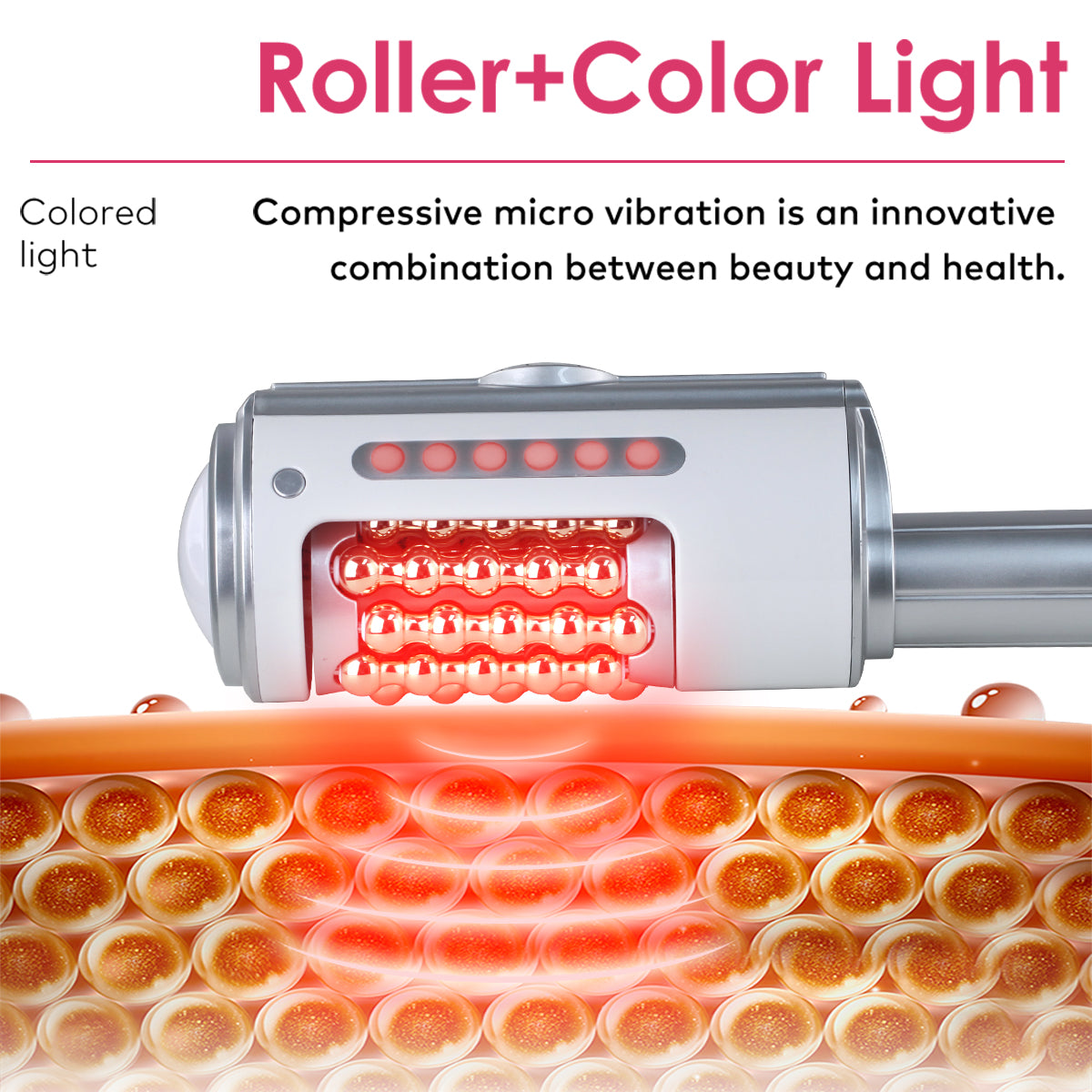 SQ160A Inner Ball Roller Machine, 360° Rotating Compression Micro-Vibration Body & Face Contouring Device with LED Light Therapy for Lymphatic Drainage, Skin Smoothing