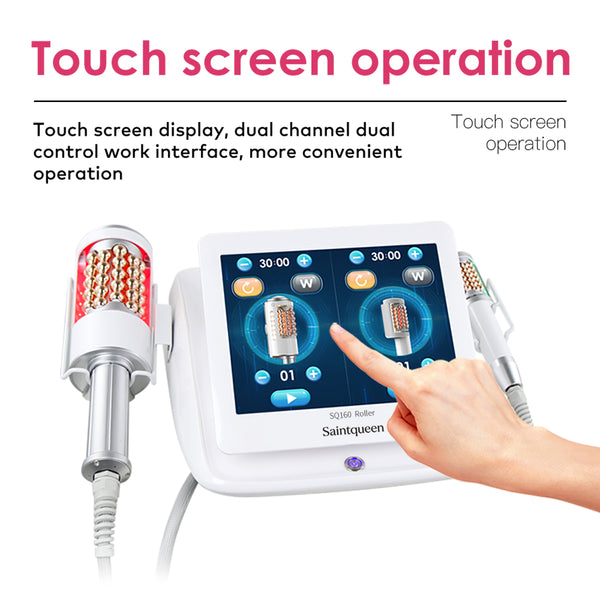 SQ160A Inner Ball Roller Machine, 360° Rotating Compression Micro-Vibration Body & Face Contouring Device with LED Light Therapy for Lymphatic Drainage, Skin Smoothing