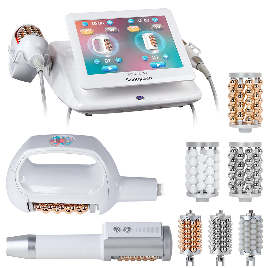 SQ160B Inner Ball Roller Machine, 360° Rotation Compression Micro-Vibration Body & Face Contouring Device, Dual Handle Lymphatic Drainage Skin Smoothing Skin Tightening