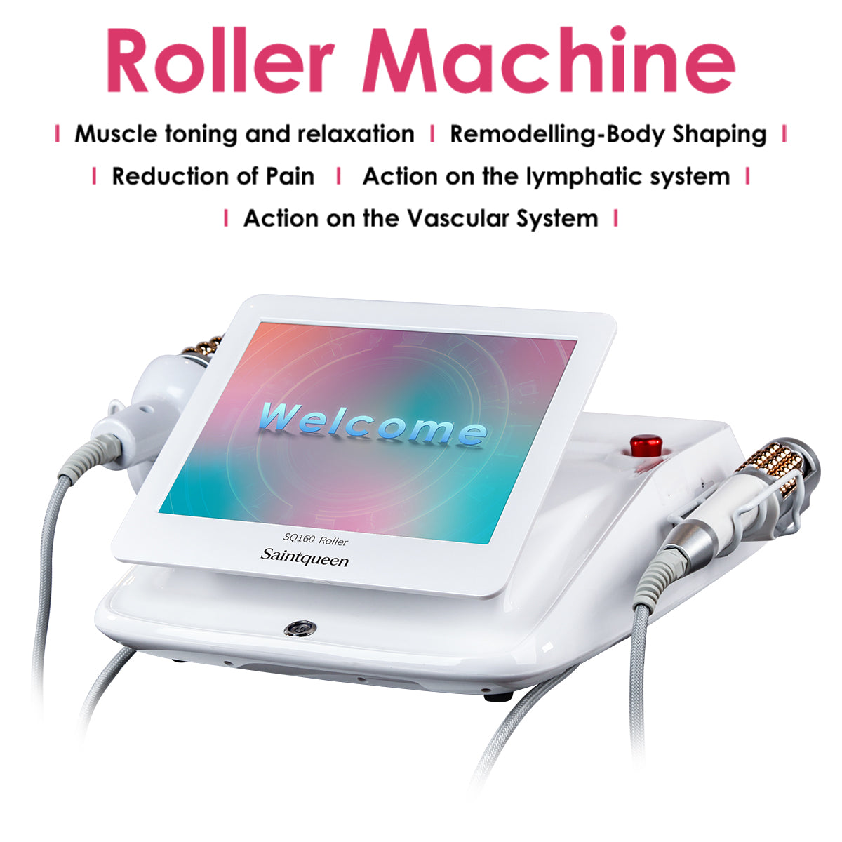 SQ160B Inner Ball Roller Machine, 360° Rotation Compression Micro-Vibration Body & Face Contouring Device, Dual Handle Lymphatic Drainage Skin Smoothing Skin Tightening