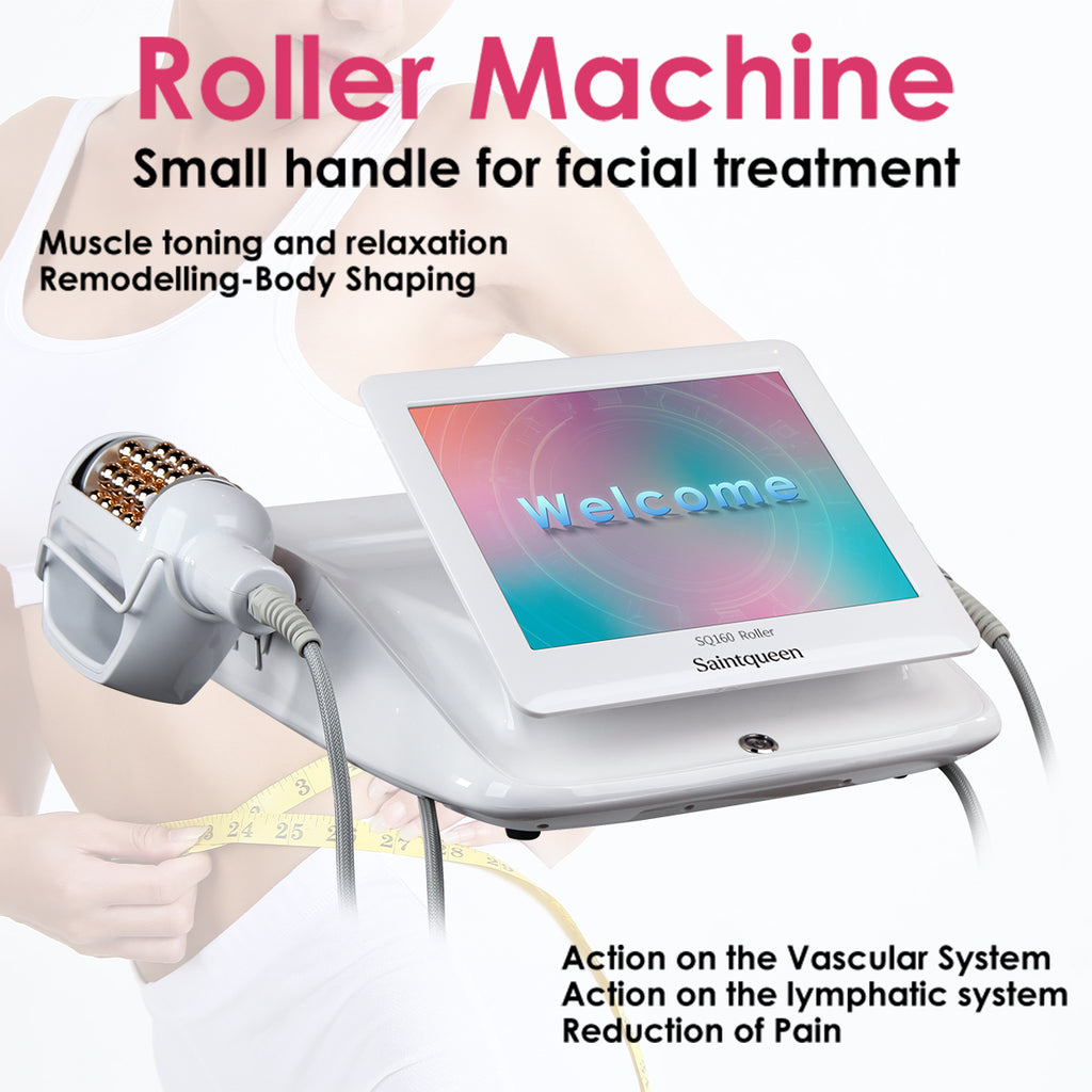 SQ160B Inner Ball Roller Machine, 360° Rotation Compression Micro-Vibration Body & Face Contouring Device, Dual Handle Lymphatic Drainage Skin Smoothing Skin Tightening
