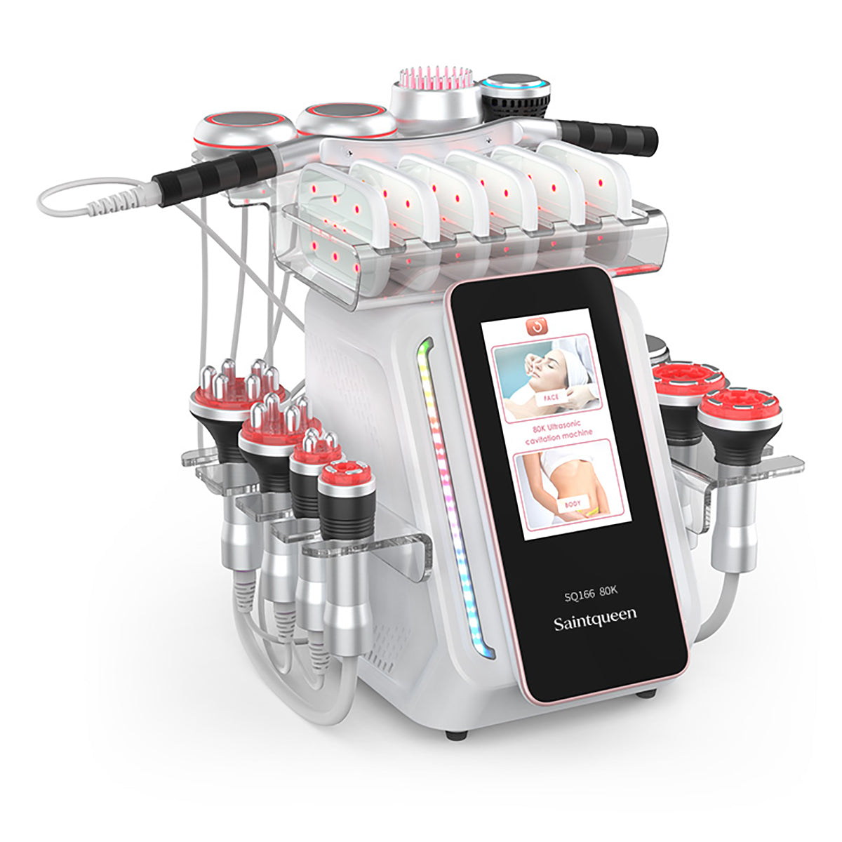 SQ166 Ultra, 13in1 80K Ultrasonic Cavitation Beauty Machine With Laser Board, Multi-Function RF Body Contouring Anti-Aging Facial & Body Toning