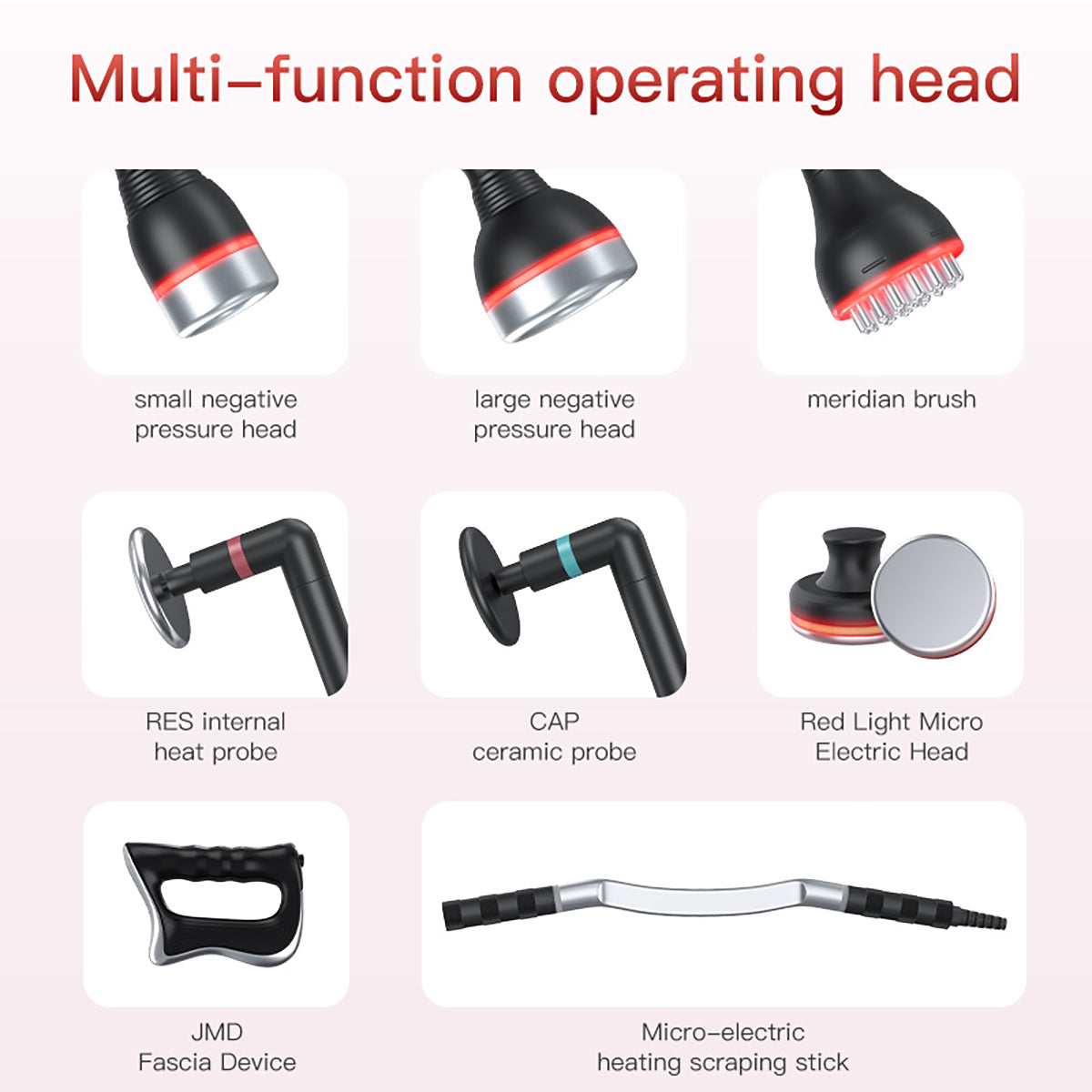 SQ191 8in1 448K Multi-Function Integrated Beauty Machine, Red Light Microcurrent Vacuum Heating Fascia Therapy Device for Salon Body Sculpting & Facial Skin Care