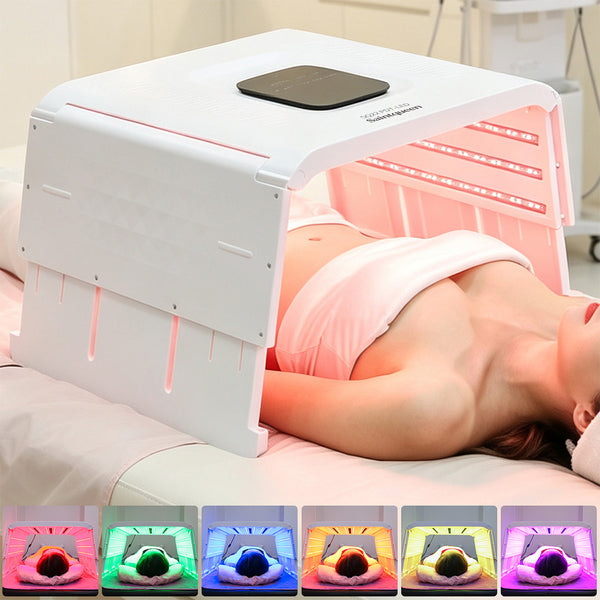 SQ22 Foldable Mini Space Capsule Full-Body, 7-Color 468 Beads LED Light Therapy Machine Light NIR Phototherapy Skin Rejuvenation with Time Temp Brightness Control