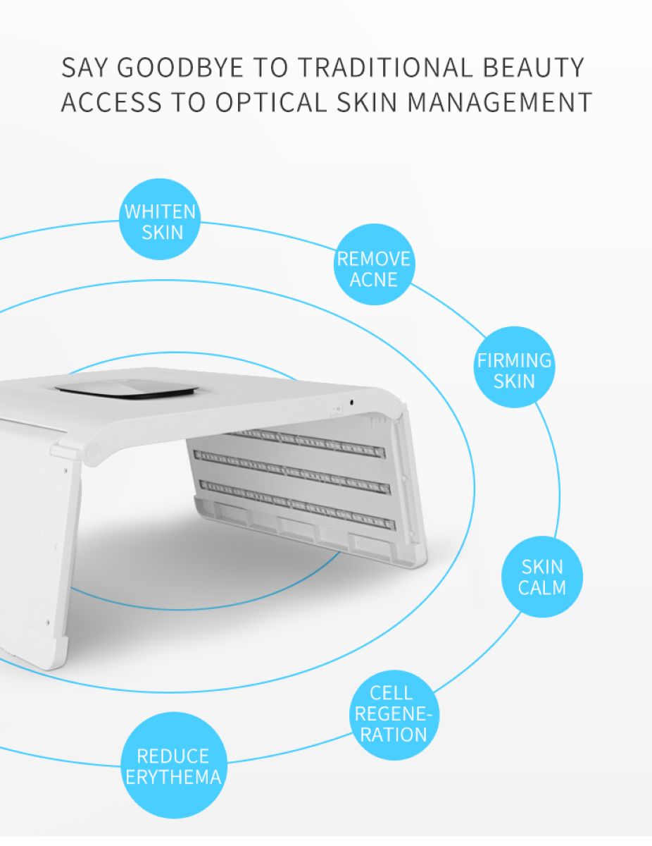 SQ22 Foldable Mini Space Capsule Full-Body, 7-Color 468 Beads LED Light Therapy Machine Light NIR Phototherapy Skin Rejuvenation with Time Temp Brightness Control