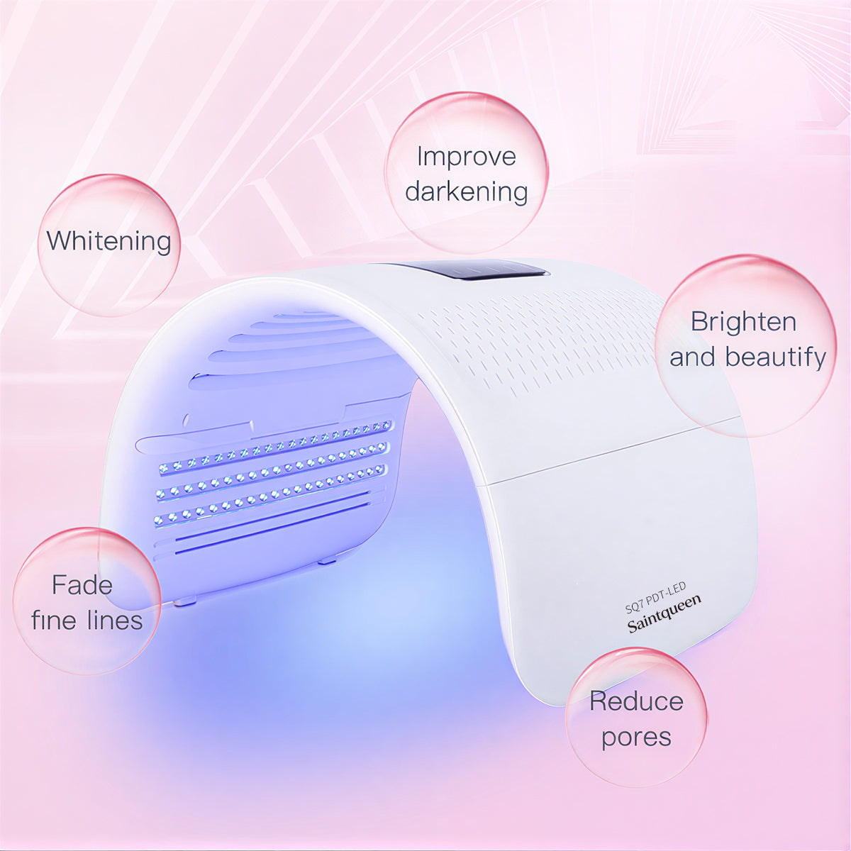 SQ7 LED Spectrometer Whitening Light Cabin TKC-2020DR, 360 Beads Red Blue Green Yellow 4-Colors Phototherapy Skin Rejuvenation Beauty Device with Time & Temperature Control