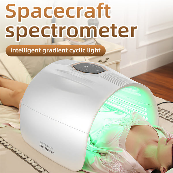 SQ72 Full Body Capsule Spectrometer LED Phototherapy Machine, 360 Beads 4-Color Red Blue Green Yellow, 40-75℃ Adjustable, Auto-Cycle Flash, Time Temp Control