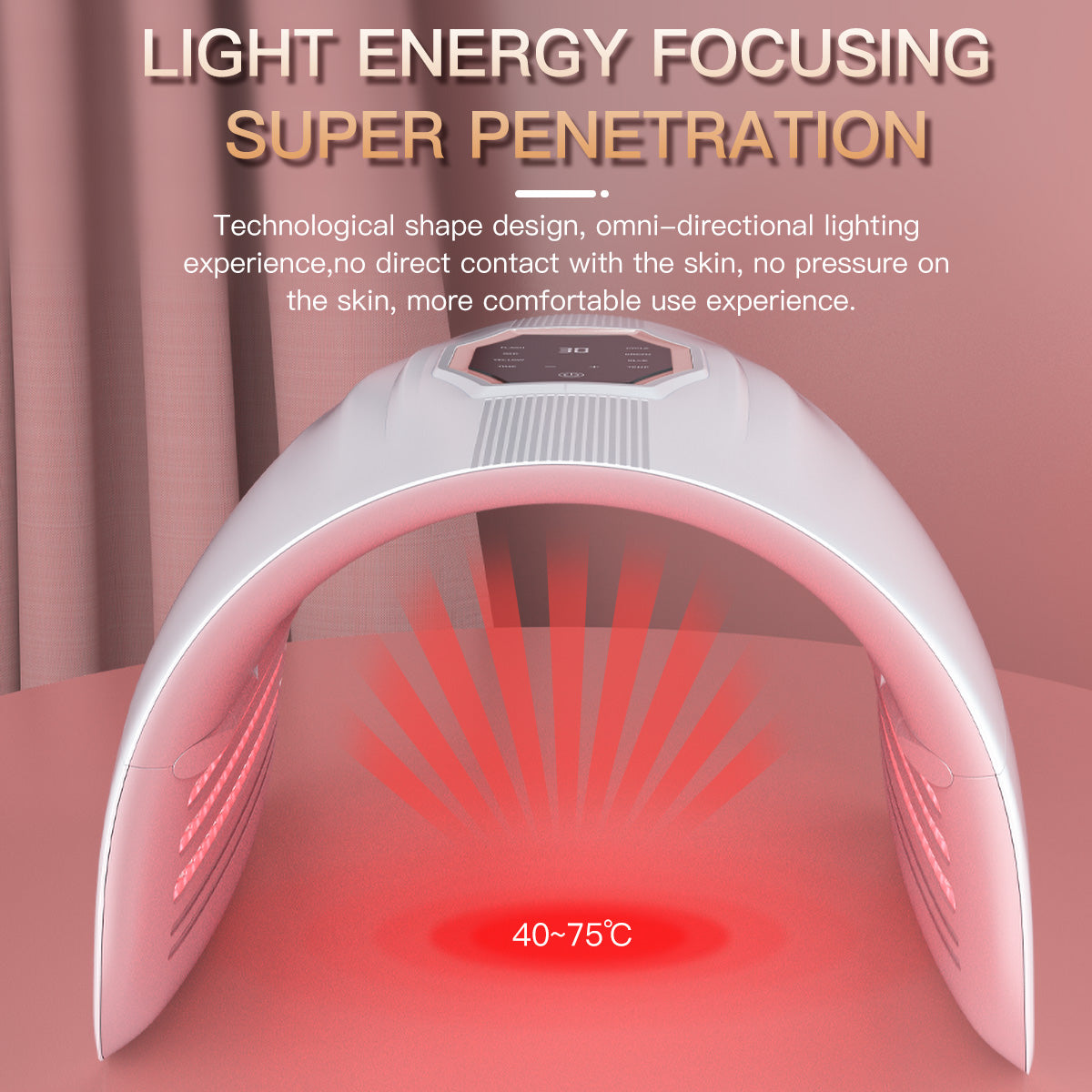 SQ72 Full Body Capsule Spectrometer LED Phototherapy Machine, 360 Beads 4-Color Red Blue Green Yellow, 40-75℃ Adjustable, Auto-Cycle Flash, Time Temp Control