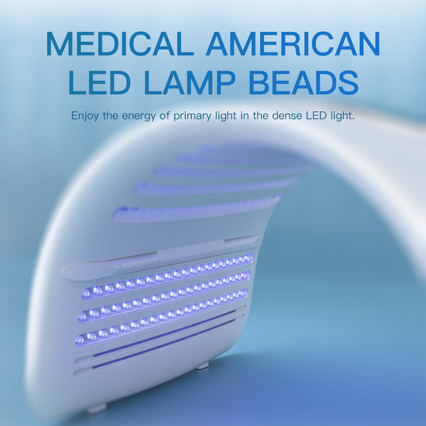 SQ73 Photodynamic Capsule Spectrometer, 360 Beads LED Light Therapy Machine, Red Blue Green Yellow 4-Color Photon Skin Rejuvenation Device With Hot Compress