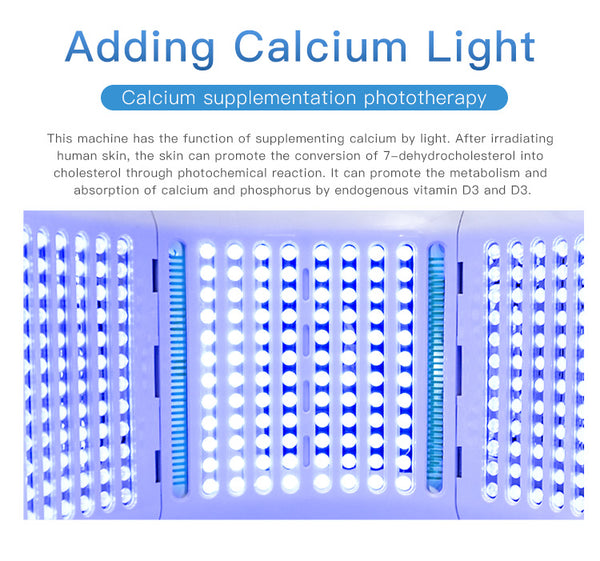 SQ2 Foldable PDT LED Light Therapy Device, 264 Beads 7-Color Photodynamic Facial Body Skin Rejuvenation, Calcium Supplement Light, Low-Level LLLT Lamp