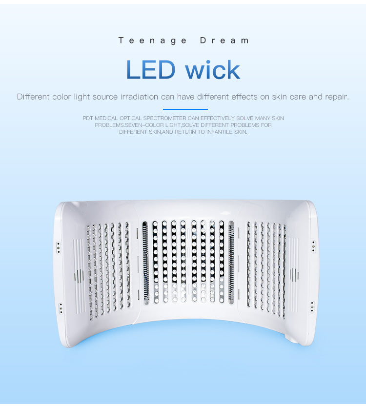 SQ2 Foldable PDT LED Light Therapy Device, 264 Beads 7-Color Photodynamic Facial Body Skin Rejuvenation, Calcium Supplement Light, Low-Level LLLT Lamp