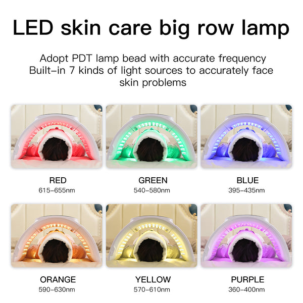 SQ2 Foldable PDT LED Light Therapy Device, 264 Beads 7-Color Photodynamic Facial Body Skin Rejuvenation, Calcium Supplement Light, Low-Level LLLT Lamp