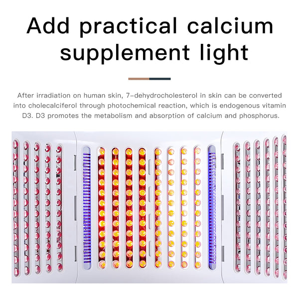 SQ2 Foldable PDT LED Light Therapy Device, 264 Beads 7-Color Photodynamic Facial Body Skin Rejuvenation, Calcium Supplement Light, Low-Level LLLT Lamp
