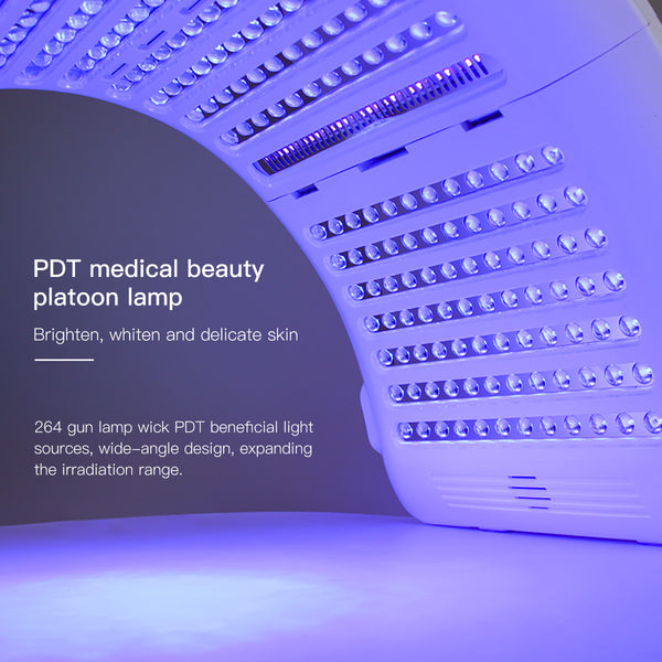SQ2 Foldable PDT LED Light Therapy Device, 264 Beads 7-Color Photodynamic Facial Body Skin Rejuvenation, Calcium Supplement Light, Low-Level LLLT Lamp