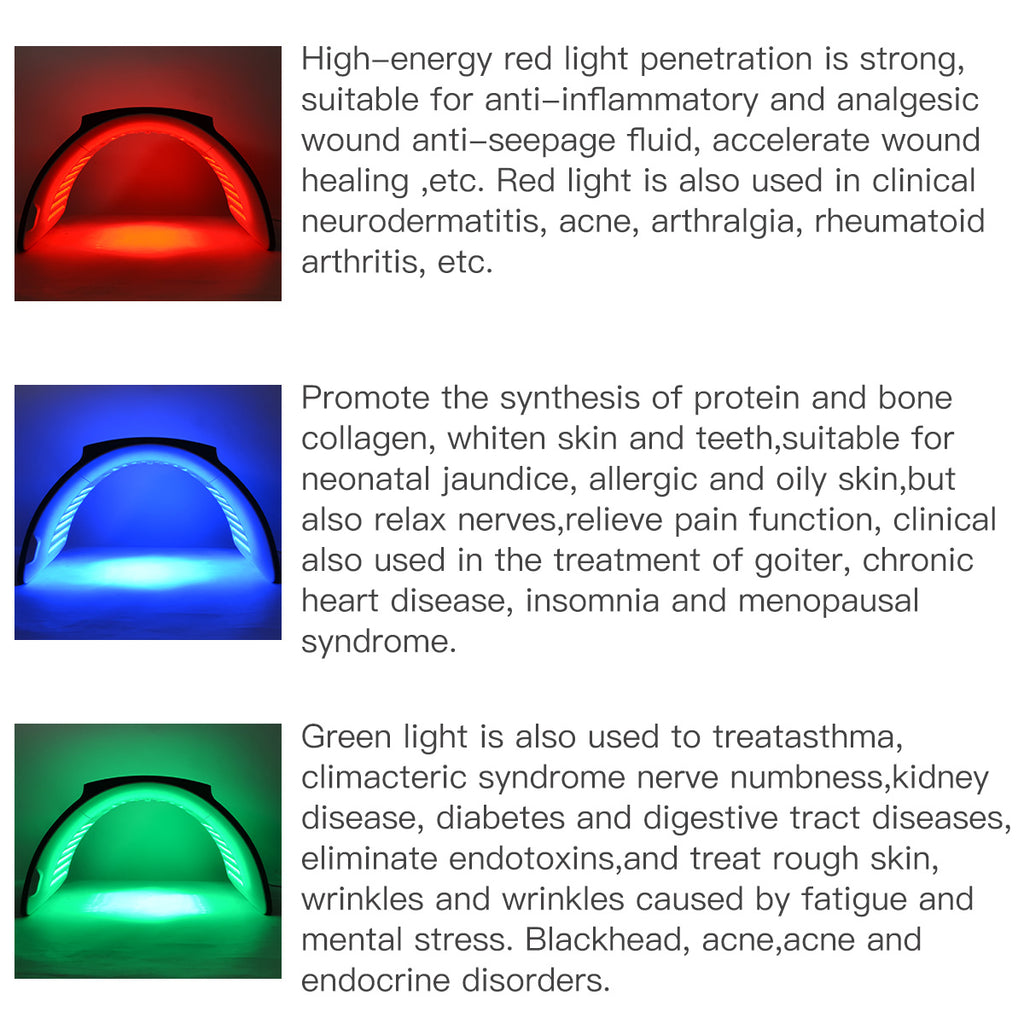 SQ2 Foldable PDT LED Light Therapy Device, 264 Beads 7-Color Photodynamic Facial Body Skin Rejuvenation, Calcium Supplement Light, Low-Level LLLT Lamp