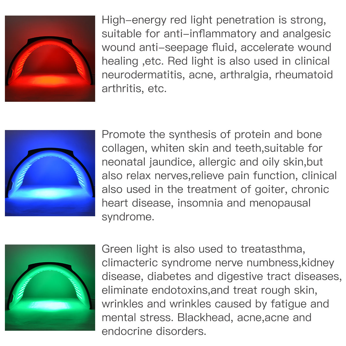 SQ2 Foldable PDT LED Light Therapy Device, 264 Beads 7-Color Photodynamic Facial Body Skin Rejuvenation, Calcium Supplement Light, Low-Level LLLT Lamp