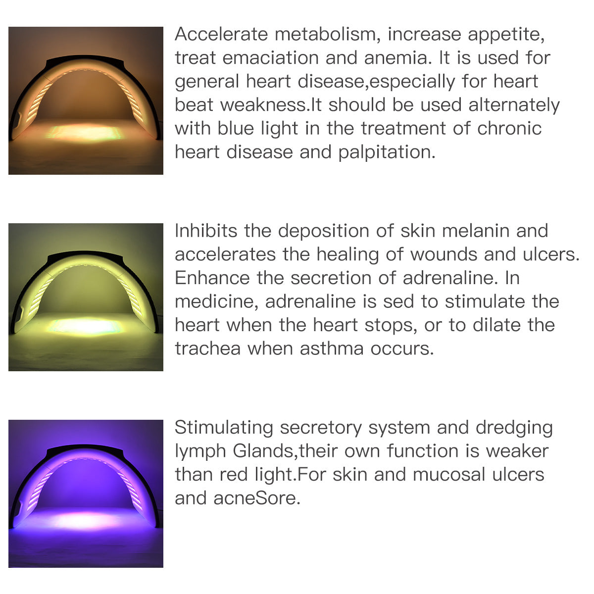 SQ2 Foldable PDT LED Light Therapy Device, 264 Beads 7-Color Photodynamic Facial Body Skin Rejuvenation, Calcium Supplement Light, Low-Level LLLT Lamp