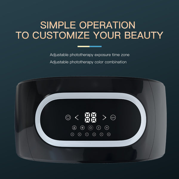 SQ77 184 Beads 7-Color LED Light Therapy Machine, EMS Microcurrent, Hot Compress, Nano Ultrasonic Spray & UV Light
