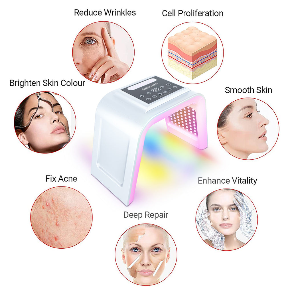 SQ75 170 Beads PDT Photon Therapy Machine,7-Color LED Light Skin Care Spectrometer Built-in Ultrasonic Nano Steam Mist for Face & Whole Body