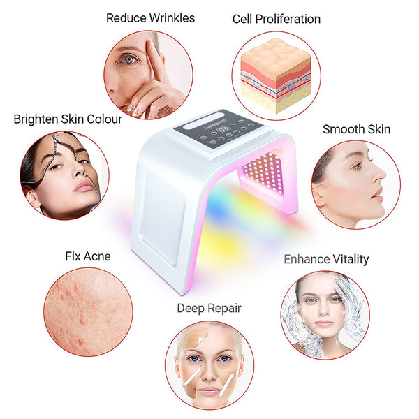 SQ75 170 Beads PDT Photon Therapy Machine,7-Color LED Light Skin Care Spectrometer Built-in Ultrasonic Nano Steam Mist for Face & Whole Body