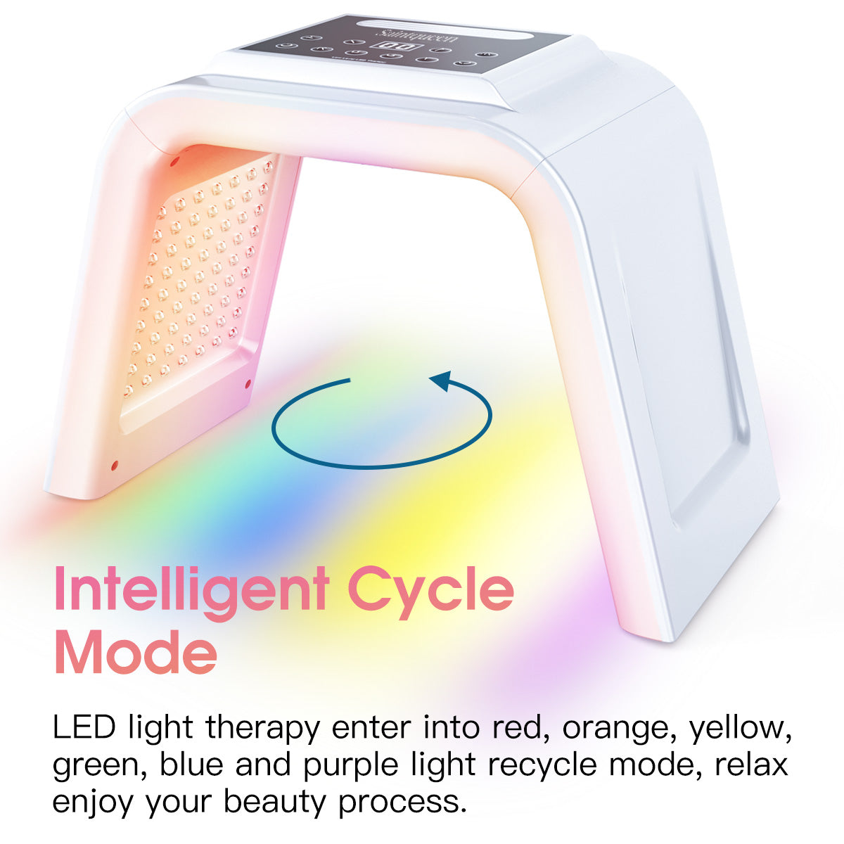 SQ75 170 Beads PDT Photon Therapy Machine,7-Color LED Light Skin Care Spectrometer Built-in Ultrasonic Nano Steam Mist for Face & Whole Body