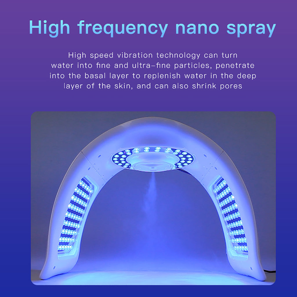 SQ97 LED Phototherapy Machine, 170 Beads 7-color , Red Blue Green Yellow Cyan Purple Near-Infrared, Nano Ultrasonic Fine Spray