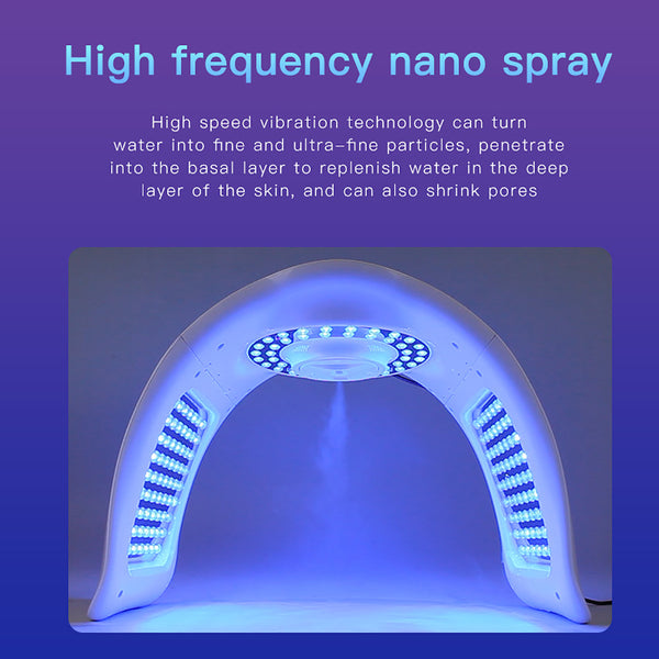 SQ97 LED Phototherapy Machine, 170 Beads 7-color , Red Blue Green Yellow Cyan Purple Near-Infrared, Nano Ultrasonic Fine Spray